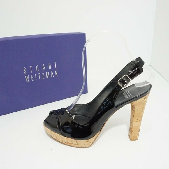 Stuart Weitzman Exsling Slingback Heels Sandals 7 - Picture 4 of 8